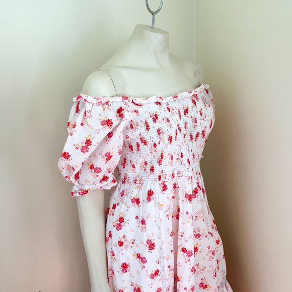 LOVESHACKFANCY X Target Floral Tiered Cosette Midi Dress Peasant Cottage SZ M - Picture 7 of 12